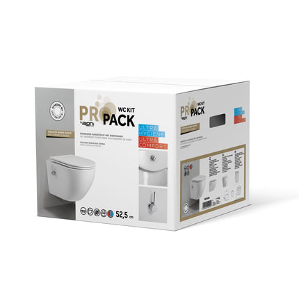 ALONI Hangtoilet met bidet Pro - Randloos met bidetkraan - Glanzend wit - afbeelding 5