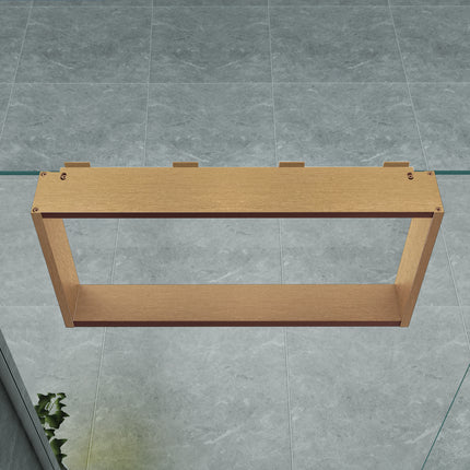 Aloni Opbouwnis douchewand met 4 handdoekhaken - 600x300x80mm - Geborsteld bruin brons - afbeelding 2
