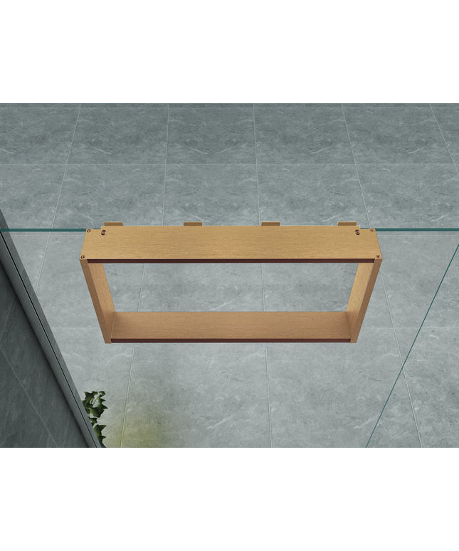 Aloni Opbouwnis douchewand met 4 handdoekhaken - 600x300x80mm - Geborsteld bruin brons - afbeelding 2