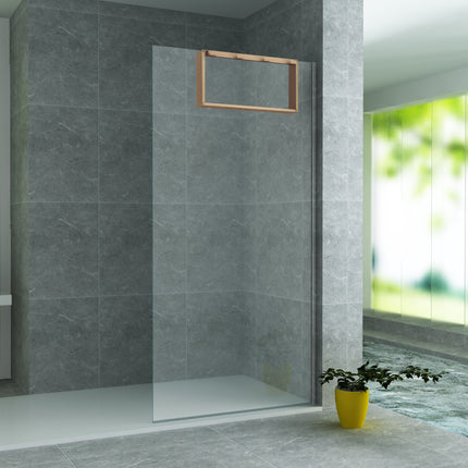 Aloni Opbouwnis douchewand met 4 handdoekhaken - 600x300x80mm - Geborsteld bruin brons - afbeelding 3