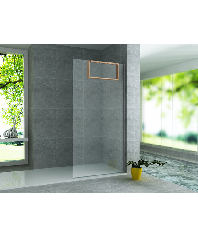 Aloni Opbouwnis douchewand met 4 handdoekhaken - 600x300x80mm - Geborsteld bruin brons - afbeelding 3
