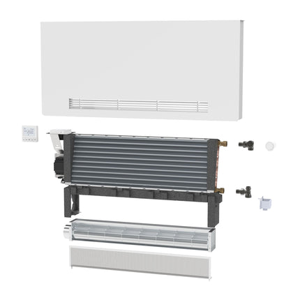 STELRAD ThermoBreeze Wärmepumpenheizkörper – Heizen und Kühlen – 465 x 1400 mm – Anschluss unten – mattweiß