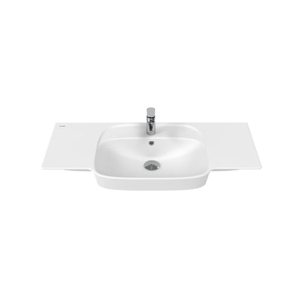 CREAVIT Saily wastafel - 100x45cm - 1 kraangat - Glanzend wit