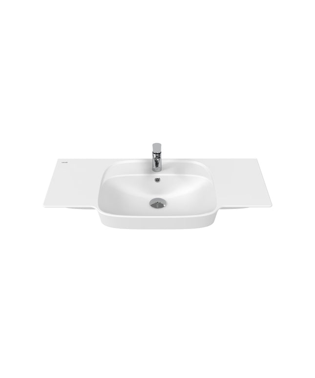 CREAVIT Saily wastafel - 100x45cm - 1 kraangat - Glanzend wit