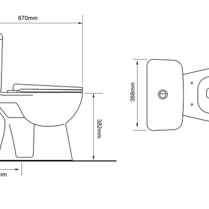 ALONI PRO duoblock floor-standing toilet – rimless – S-trap – floor outlet – reservoir – soft close seat – 4/6L – 39x73x67 cm – white