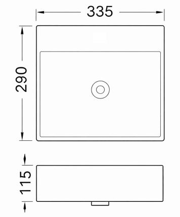 Fonte ALONI LINI – sem furo para torneira – sem transbordamento – 33,5x29 cm – cerâmica branca brilhante