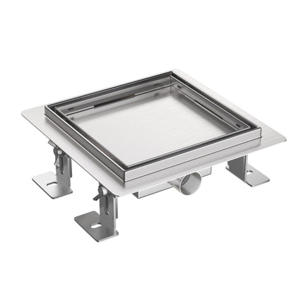 ALONI Doucheput met tegelrooster - 15x15cm - Geborsteld RVS