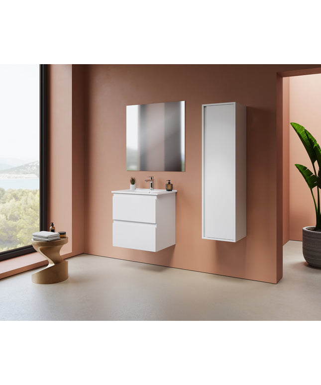 ALONI Sally XL Wastafelonderkast - 2 lades softclose greeploos - 56x60cm - Mat wit - afbeelding 3