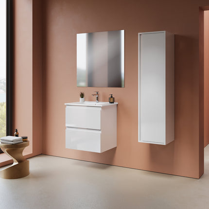 ALONI Sally XL Wastafelonderkast - 2 Softclose lades - 560x600mm - Glanzend wit - afbeelding 3