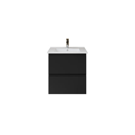 ALONI Sally XL Wastafelonderkast - 2 Softclose Lades - 560x600mm - Mat zwart - afbeelding 2