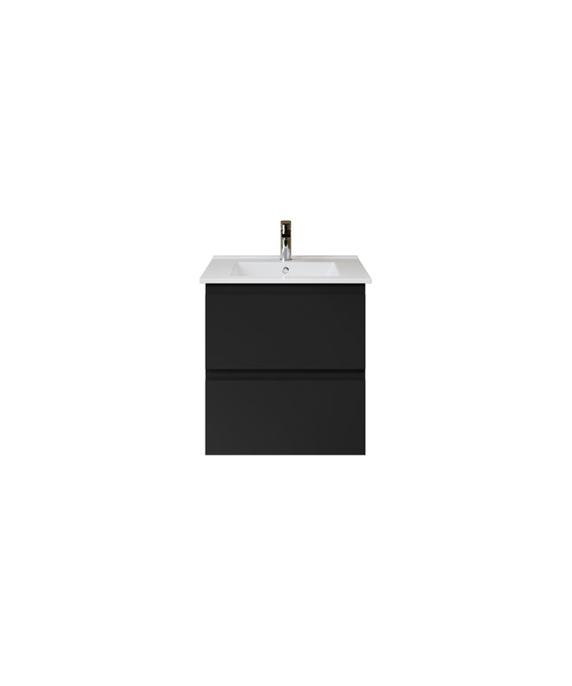 ALONI Sally XL Wastafelonderkast - 2 Softclose Lades - 560x600mm - Mat zwart - afbeelding 2