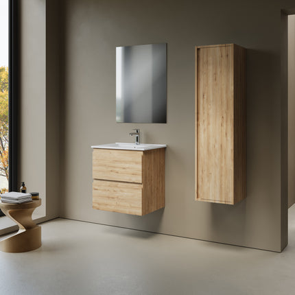 ALONI Sally XL Wastafelonderkast - 2 lades softclose greeploos - 56x60cm - Safir - afbeelding 3