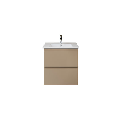 ALONI Sally XL Wastafelonderkast - 2 Lades Softclose Greeploos - 56x60cm - Zand - afbeelding 2