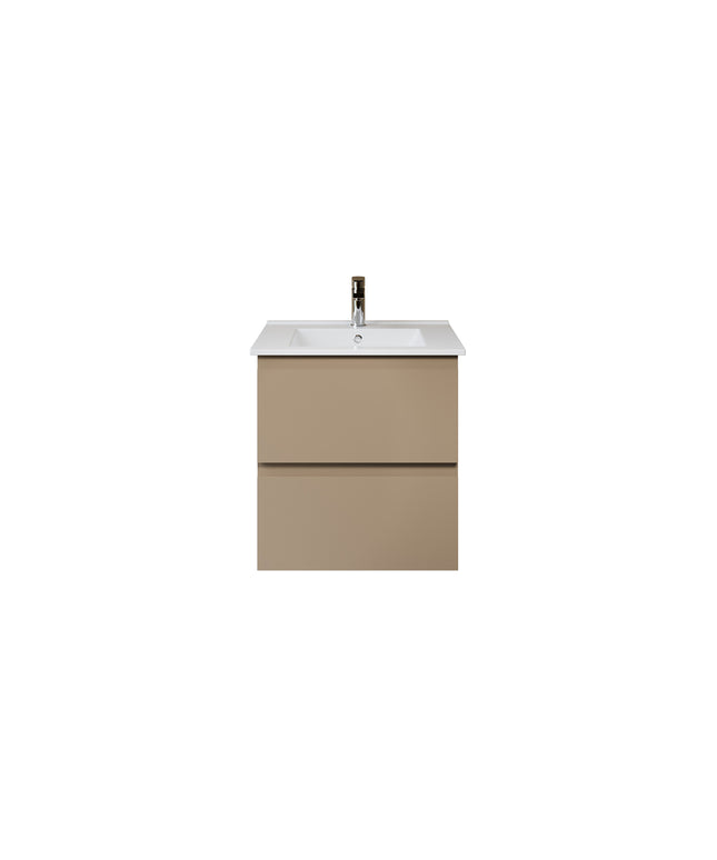 ALONI Sally XL Wastafelonderkast - 2 Lades Softclose Greeploos - 56x60cm - Zand - afbeelding 2