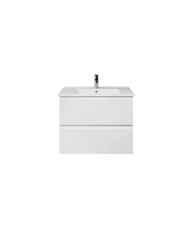 ALONI Sally XL Wastafelonderkast - 2 lades softclose greeploos - 76x60x45cm - Glanzend wit - afbeelding 2