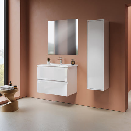 ALONI Sally XL Wastafelonderkast - 2 lades softclose greeploos - 76x60x45cm - Glanzend wit - afbeelding 3