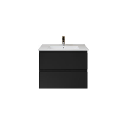 ALONI Sally XL Wastafelonderkast - 2 Softclose lades - 760x600mm - Mat zwart - afbeelding 2