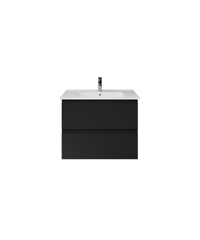 ALONI Sally XL Wastafelonderkast - 2 Softclose lades - 760x600mm - Mat zwart - afbeelding 2