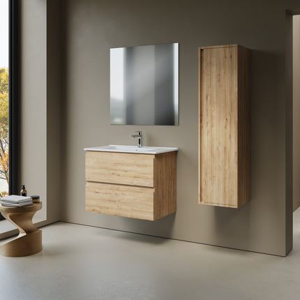 ALONI Sally XL Wastafelonderkast - 2 lades softclose greeploos - 76x60x45cm - Safir - afbeelding 3