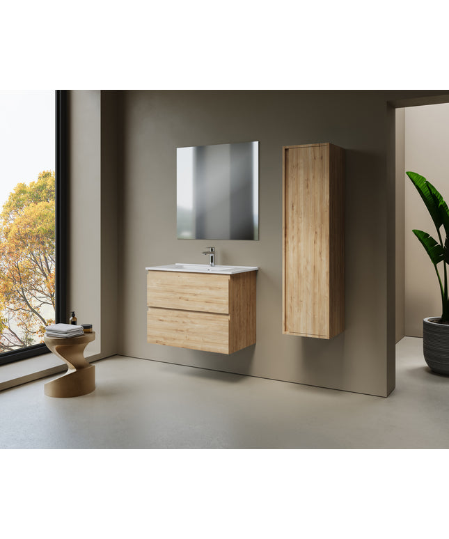 ALONI Sally XL Wastafelonderkast - 2 lades softclose greeploos - 76x60x45cm - Safir - afbeelding 3