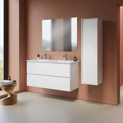 ALONI Sally XL Wastafelonderkast - 2 lades softclose greeploos - 118x60x45cm - Mat wit - afbeelding 3