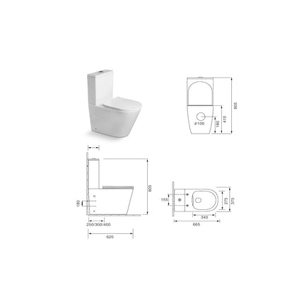 DutchLine - Lux Luccio Rimless (PK) Duoblok - Bidetkraan functie