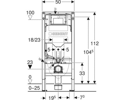 Geberit Duofix UP320 inbouwreservoir 112 cm – detail