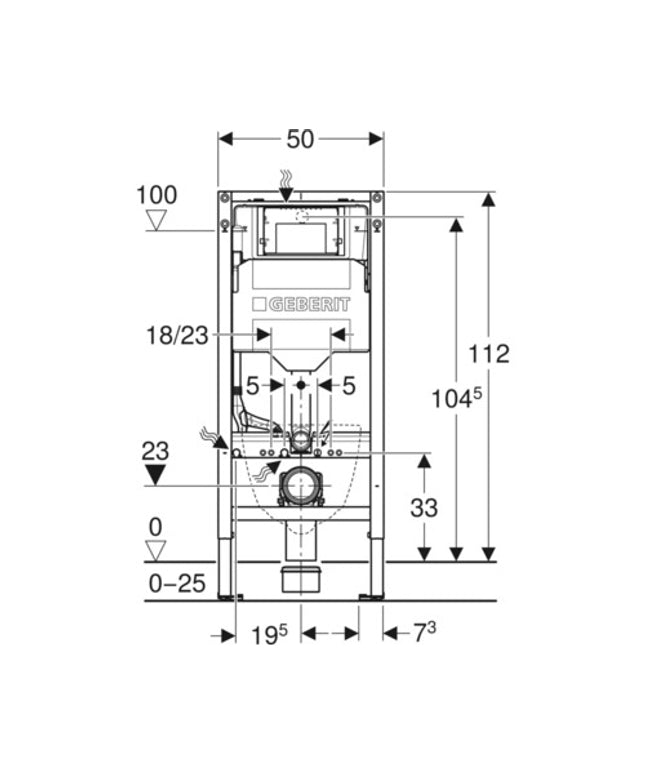 Geberit Duofix UP320 inbouwreservoir 112 cm – detail