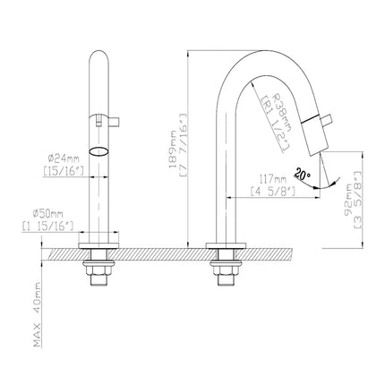 DutchLine - Round Fonteinkraan 189mm – Chroom