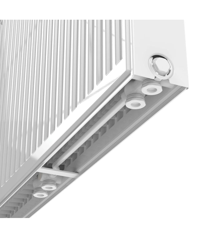 Radiador de painel STELRAD Novello T22 – 8 conexões – 500x3000 mm – 4482W – branco brilhante