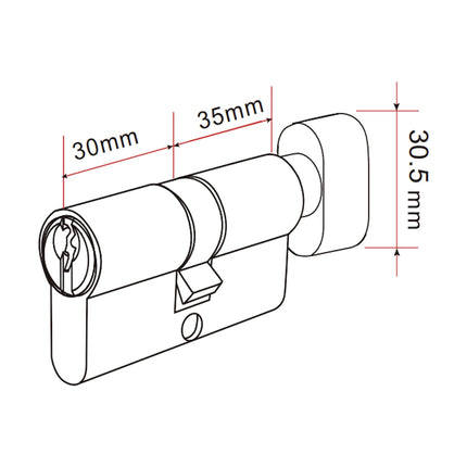 DutchLine - Knopcilinder 30x35 - RVS