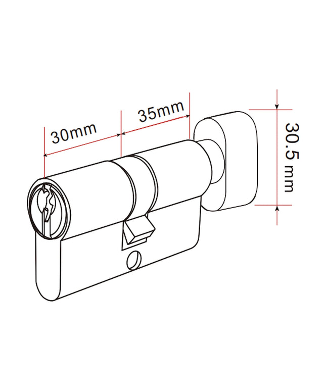 DutchLine - Knopcilinder 30x35 - RVS