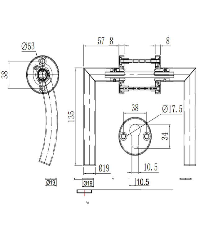 DutchLine - Arc Deurkruk - RVS