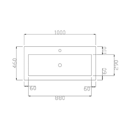 DutchLine - Atlanta Wastafel 100 - Glans Wit - 1 Kraangat