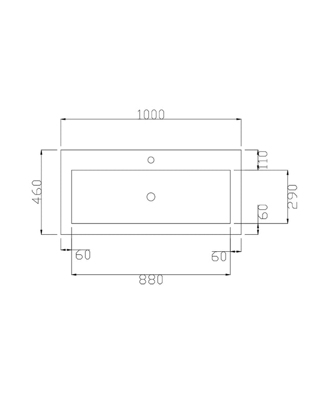 DutchLine - Atlanta Wastafel 100 - Mat Wit - 1 Kraangat