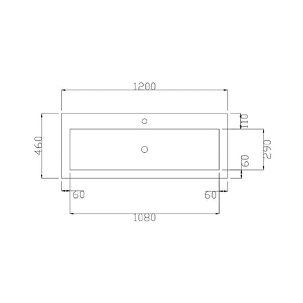 DutchLine - Atlanta Wastafel 120 - Mat Wit - 1 Kraangat