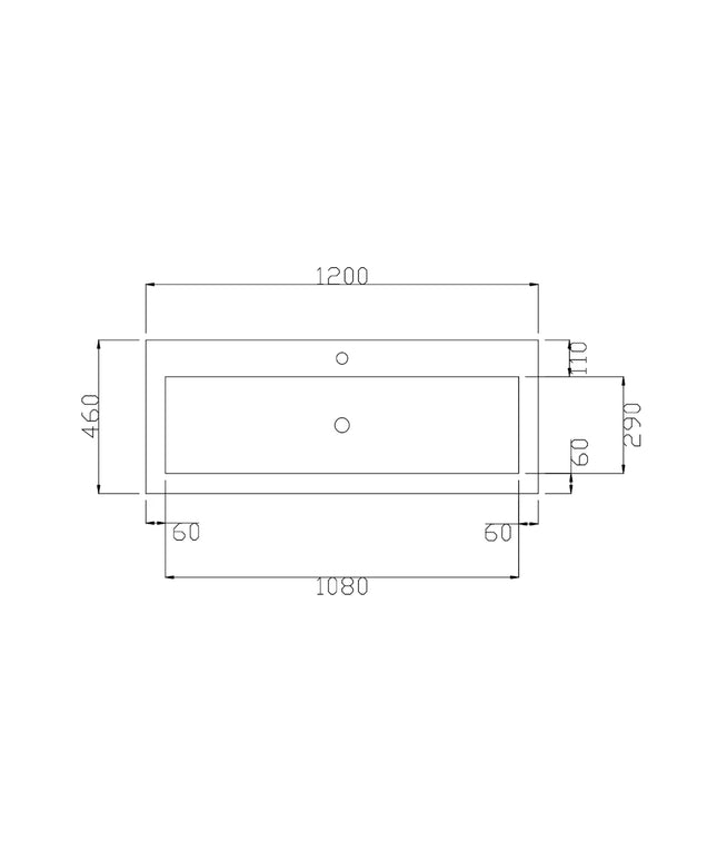 DutchLine - Atlanta Wastafel 120 - Mat Wit - 1 Kraangat