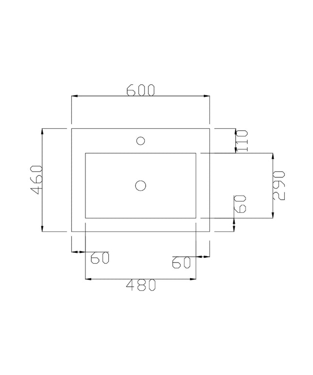 DutchLine - Atlanta Wastafel 60 - Glans Wit - 1 Kraangat
