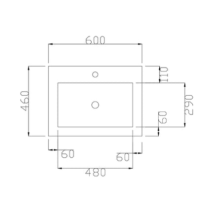 DutchLine - Atlanta Wastafel 60 - Mat Wit - 1 Kraangat