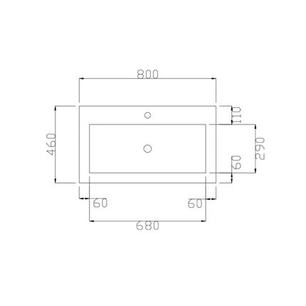 DutchLine - Atlanta Wastafel 80 - Mat Wit - 1 Kraangat