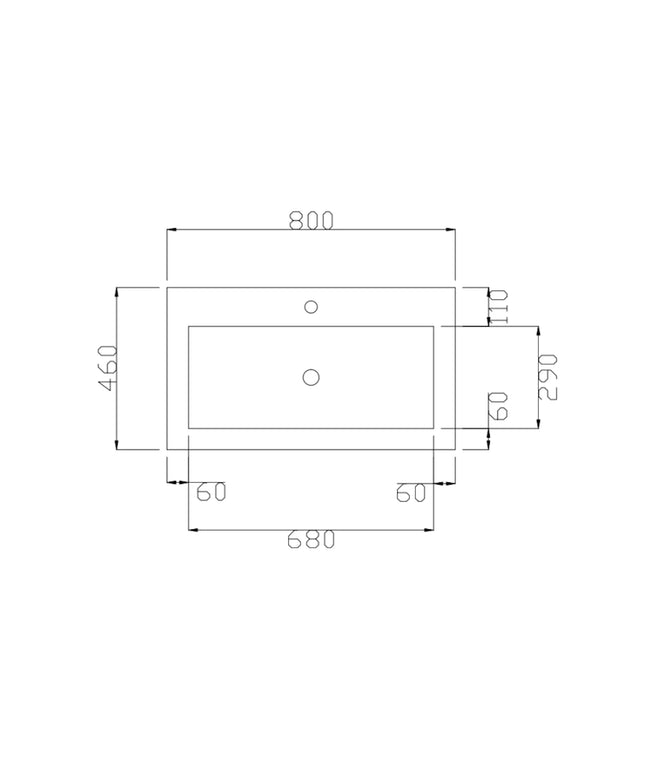 DutchLine - Atlanta Wastafel 80 - Mat Wit - 1 Kraangat