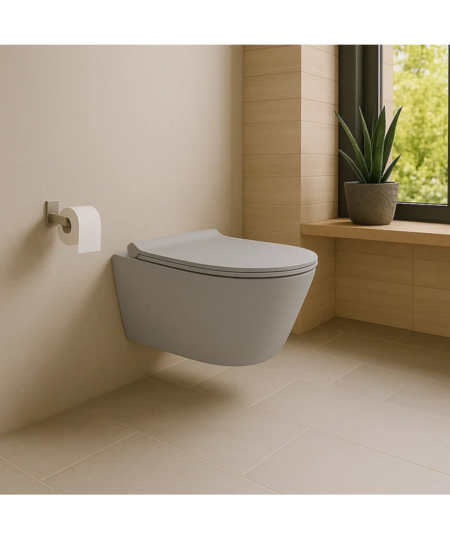 DutchLine - Avva Toiletpot Met Bidet - Mat Grijs - 355x530mm