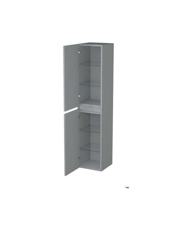 Dutchline Badmeubel Kolomkast - Mat Grijs - 160x35cm - 2 Deuren