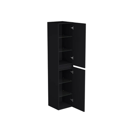 Dutchline Badmeubel Kolomkast – Mat Zwart – 160x35cm – 2 Deuren