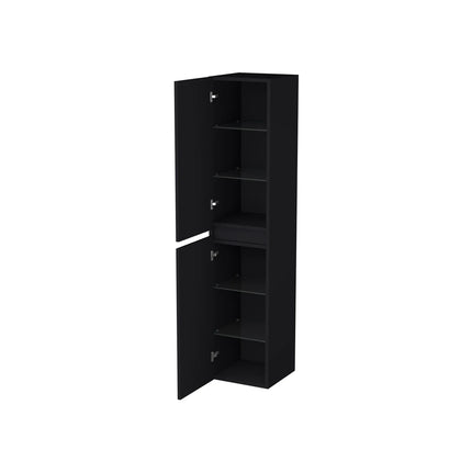 Dutchline Badmeubel Kolomkast – Mat Zwart – 160x35cm – 2 Deuren