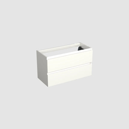 Dutchline Badmeubel Onderkast – Glans Wit – 100x46cm – 2 Lades – 1 Uitsparing