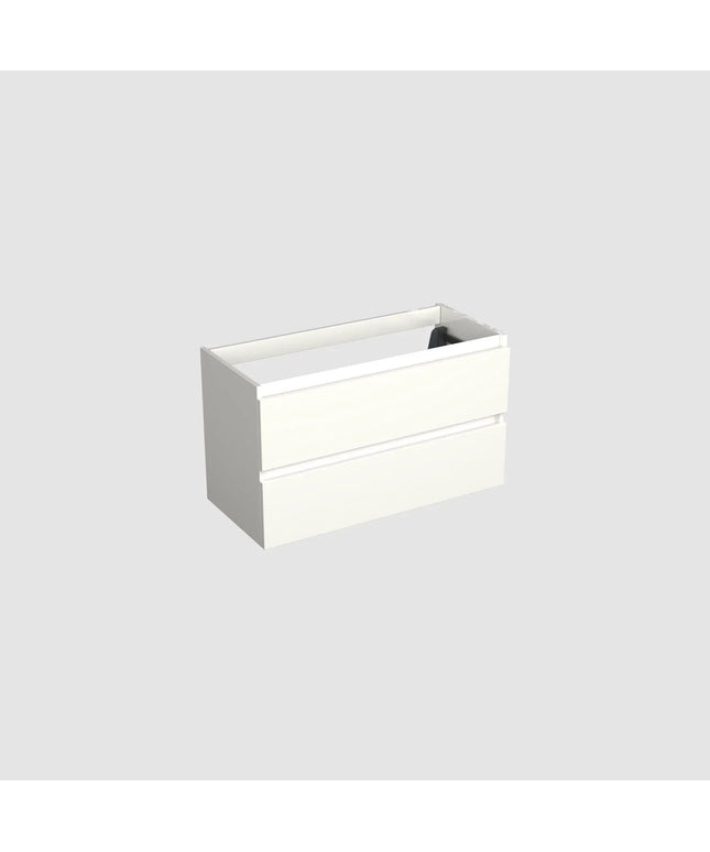 Dutchline Badmeubel Onderkast – Glans Wit – 100x46cm – 2 Lades – 1 Uitsparing