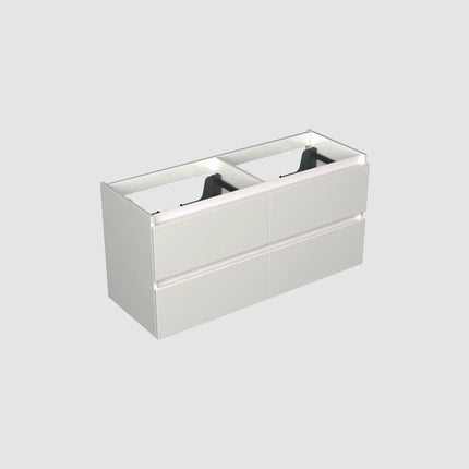 Dutchline Badmeubel Onderkast - Glans Wit - 120x46cm - 4 Lades - 2 Uitsparingen
