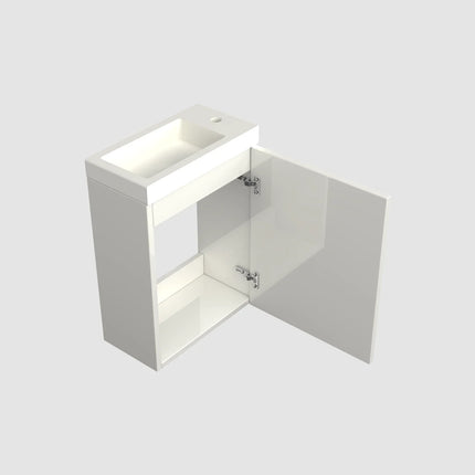 Dutchline Badmeubel Onderkast – Glans Wit – 36x18cm – 1 Deur (Links/Rechts)