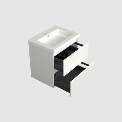 Dutchline Badmeubel Onderkast – Glans Wit – 60x46cm – 2 Lades – 1 Uitsparing